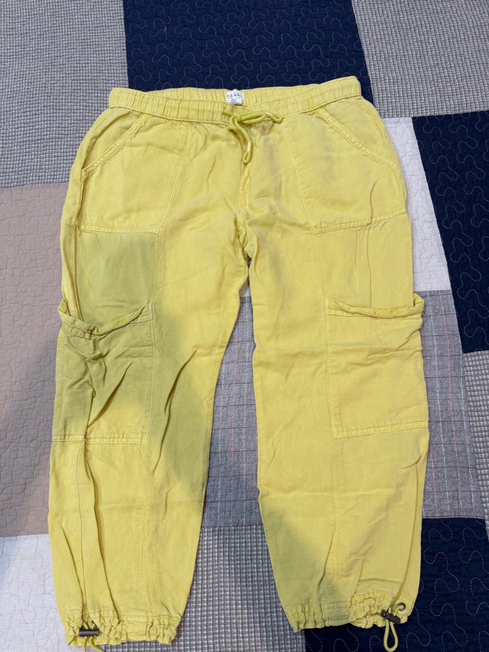 Nicole Miller Lemon Yellow Cargo Joggers Women’s XL